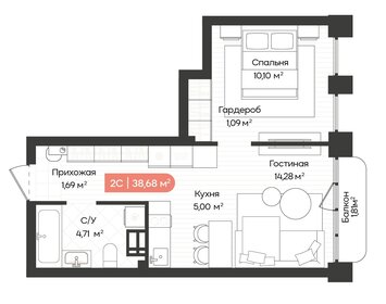 Квартира 38,7 м², 2-комнатная - изображение 1