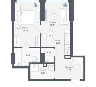 Квартира 53,1 м², 1-комнатная - изображение 1