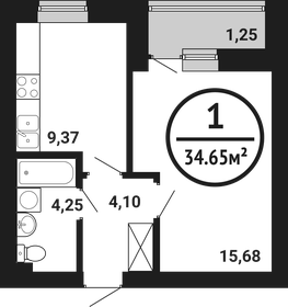 31,7 м², 1-комнатная квартира 3 800 000 ₽ - изображение 57