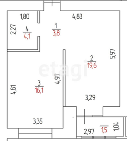 46 м², квартира-студия 3 310 000 ₽ - изображение 33