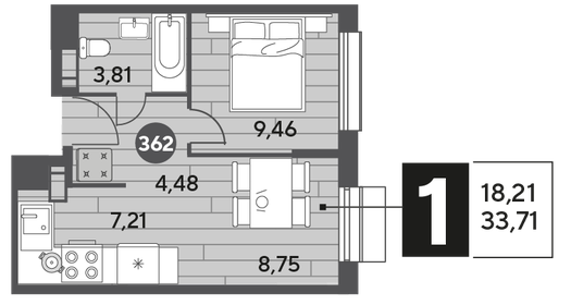 31 м², 1-комнатная квартира 7 450 000 ₽ - изображение 60
