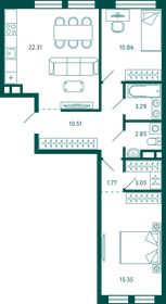 74,4 м², 3-комнатная квартира 6 650 000 ₽ - изображение 77