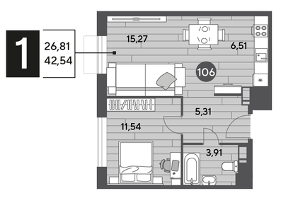 43 м², 1-комнатная квартира 7 350 000 ₽ - изображение 60