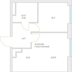 Квартира 37,7 м², 2-комнатная - изображение 2