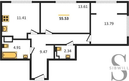 53,4 м², 2-комнатная квартира 8 920 000 ₽ - изображение 32