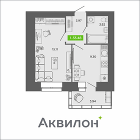 Квартира 33,5 м², 1-комнатная - изображение 1