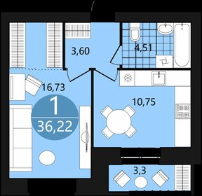 40,5 м², 1-комнатная квартира 4 840 000 ₽ - изображение 29