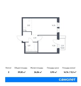 Квартира 39 м², 1-комнатная - изображение 1