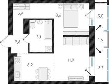 51,8 м², 2-комнатная квартира 7 700 000 ₽ - изображение 76