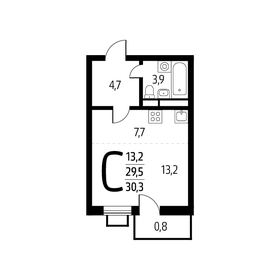 Квартира 30,3 м², студия - изображение 1