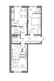 80,9 м², 2-комнатная квартира 7 360 000 ₽ - изображение 26