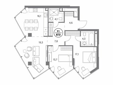 80 м², 2-комнатная квартира 79 900 000 ₽ - изображение 73