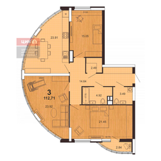 Квартира 112,7 м², 3-комнатная - изображение 5