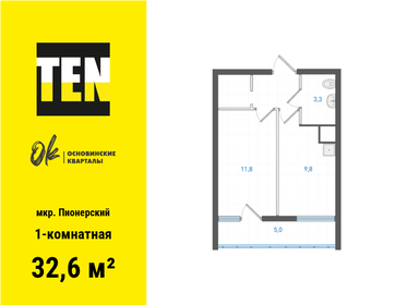 Квартира 32,6 м², 1-комнатная - изображение 1