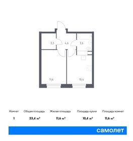 32,9 м², 1-комнатная квартира 8 115 314 ₽ - изображение 1