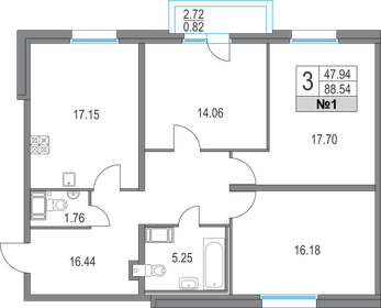 89 м², 3-комнатная квартира 22 882 020 ₽ - изображение 6