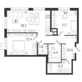 60 м², 3-комнатная квартира 10 250 000 ₽ - изображение 89