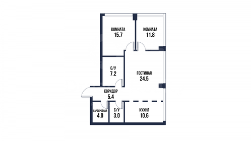 Квартира 82,2 м², 3-комнатная - изображение 1