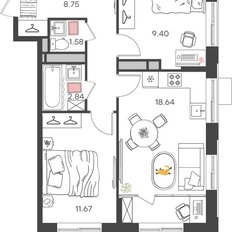 Квартира 52,9 м², 3-комнатная - изображение 2