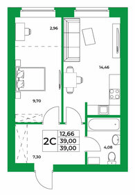 Квартира 39 м², 1-комнатная - изображение 1