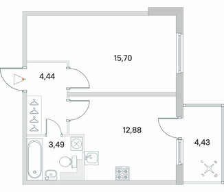34,9 м², 1-комнатная квартира 4 300 000 ₽ - изображение 66