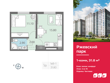 31 м², 1-комнатная квартира 3 900 000 ₽ - изображение 124