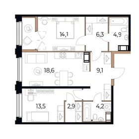 75,1 м², 2-комнатная квартира 11 640 500 ₽ - изображение 35