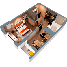 Квартира 44,6 м², 1-комнатная - изображение 3