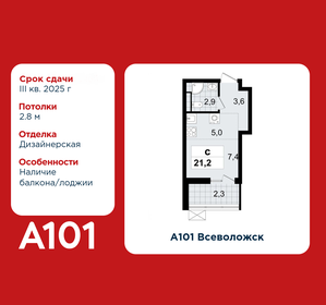 Квартира 21,2 м², студия - изображение 1