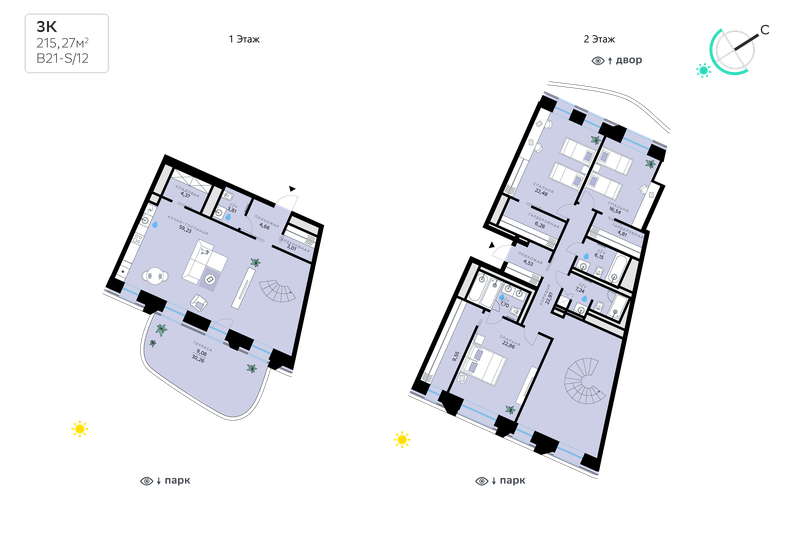 215,3 м², 3-комнатная квартира 127 310 680 ₽ - изображение 1