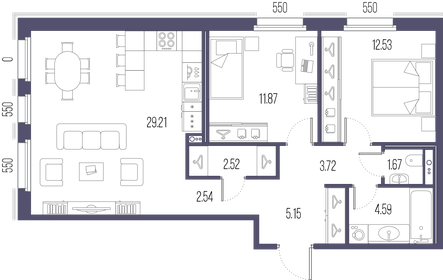 37,2 м², 1-комнатная квартира 7 260 000 ₽ - изображение 88