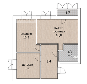 Квартира 47,9 м², 3-комнатная - изображение 1