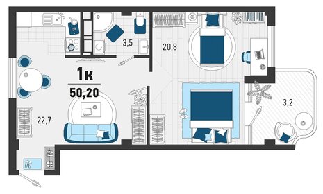 66,2 м², 2-комнатная квартира 16 700 000 ₽ - изображение 57