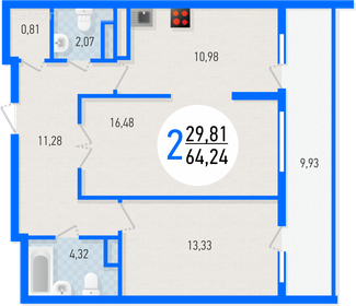 64,9 м², 2-комнатная квартира 11 690 000 ₽ - изображение 36