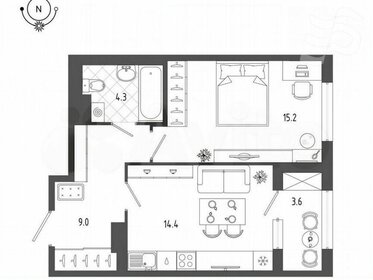 Квартира 44,7 м², 1-комнатная - изображение 1