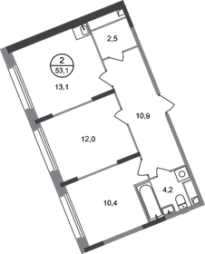 50,8 м², 2-комнатная квартира 12 303 807 ₽ - изображение 25