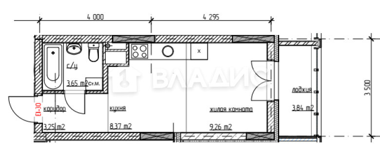 26,5 м², квартира-студия 6 850 000 ₽ - изображение 1