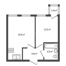 Квартира 38,6 м², 1-комнатная - изображение 1