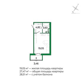 Квартира 28,5 м², студия - изображение 1