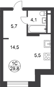 Квартира 29,8 м², студия - изображение 1