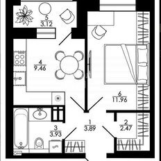 Квартира 36,4 м², 1-комнатная - изображение 1