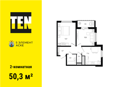 55 м², 2-комнатная квартира 4 499 000 ₽ - изображение 24