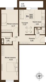 56,4 м², 3-комнатная квартира 5 664 180 ₽ - изображение 10