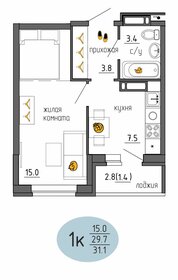 31,6 м², 1-комнатная квартира 4 227 574 ₽ - изображение 28