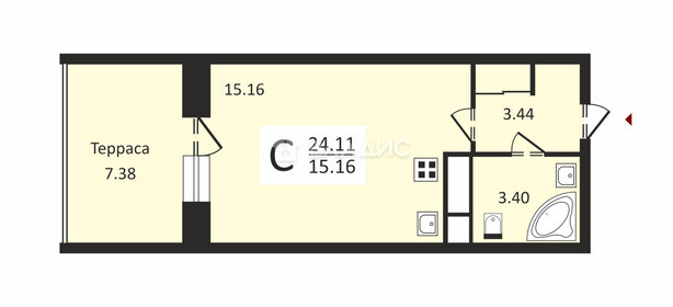 20,6 м², квартира-студия 4 550 148 ₽ - изображение 16