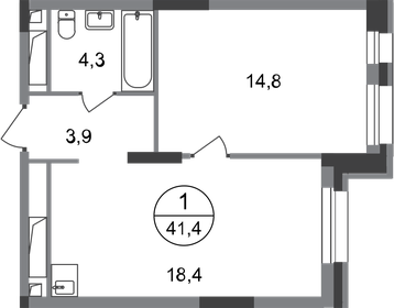 41,3 м², 1-комнатная квартира 9 724 398 ₽ - изображение 10