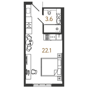 29,3 м², квартира-студия 7 100 000 ₽ - изображение 165
