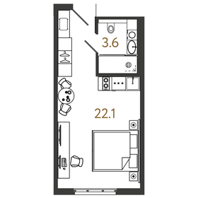 Квартира 25,8 м², студия - изображение 1