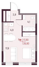Квартира 28,8 м², студия - изображение 1