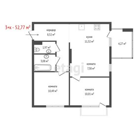 Квартира 52,8 м², 3-комнатная - изображение 1